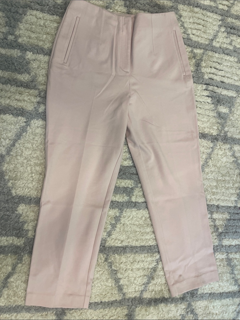Calvin Klein Pale Pink Straight-Leg Tailored Pants